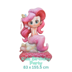 Giant Standing Pink Mermaid Foil Balloon (155cm) - Under the Sea Birthday Party Decoration